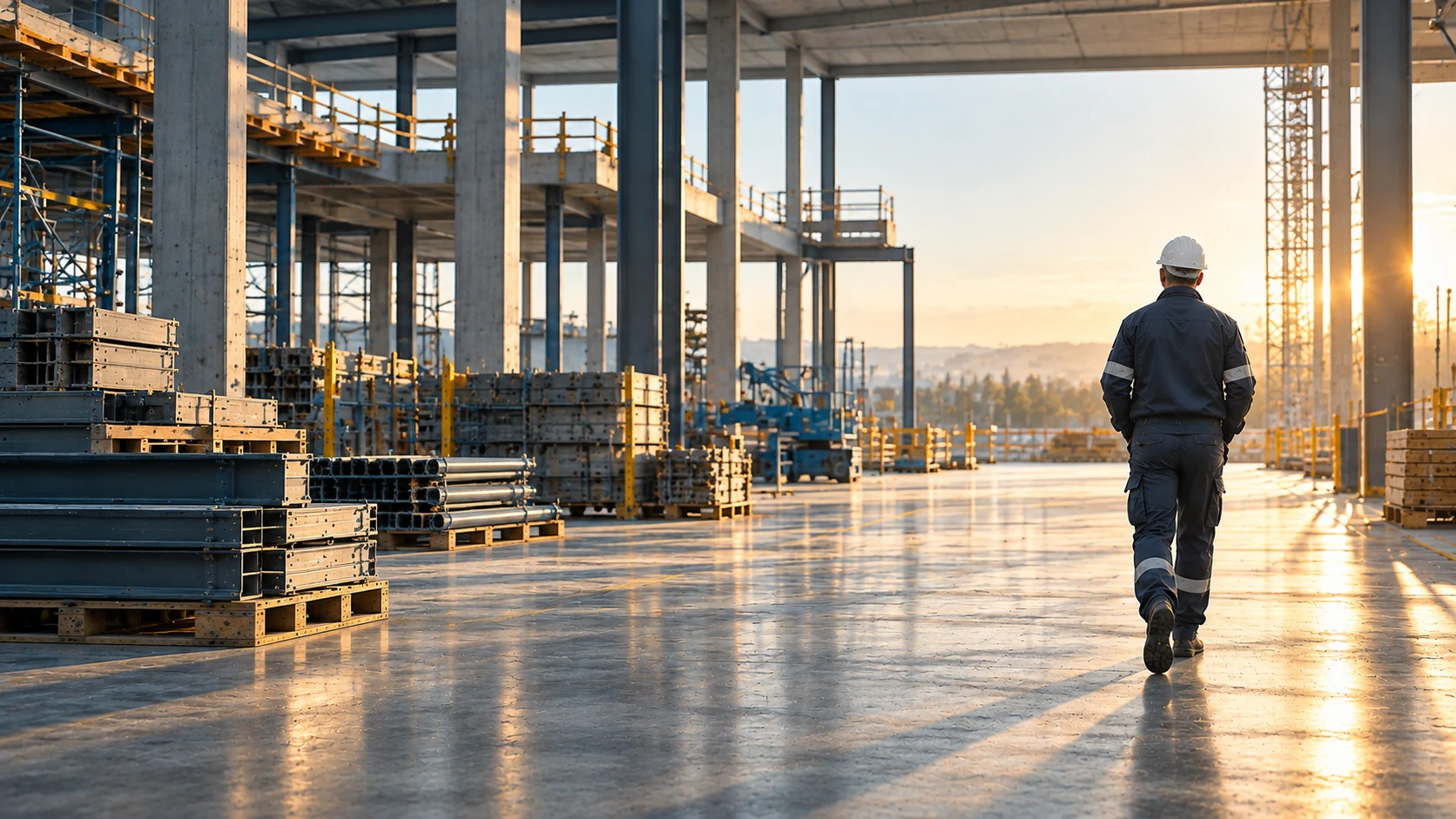 Trabajador de la construcción reincorporándose con confianza a su actividad laboral